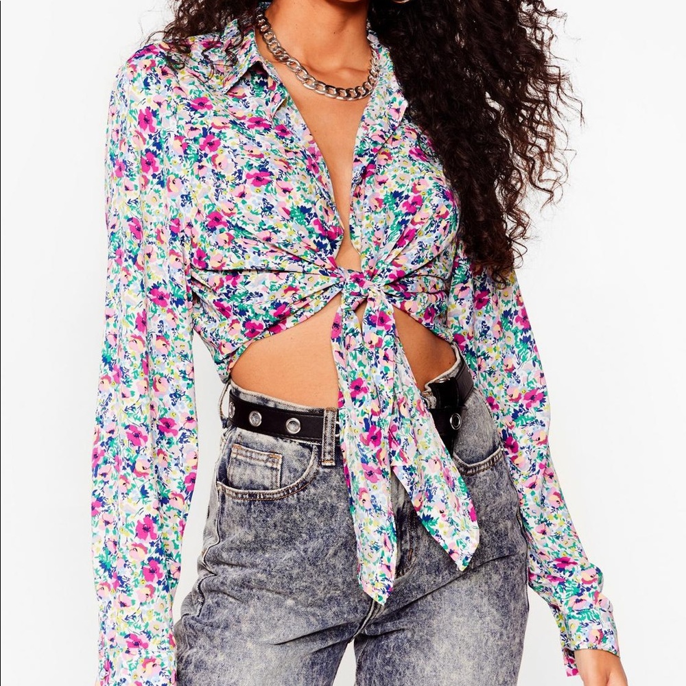 Floral tie top